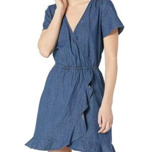 J. Crew Mercantile Denim Chambray Ruffle Dress